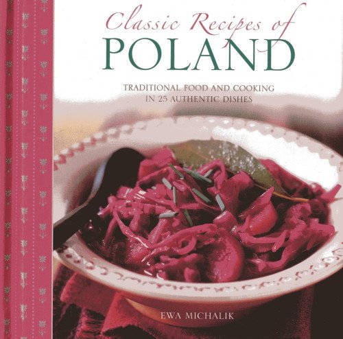 Book cover titled Classic Recipes of Poland showing a bowl of red cabbage dish.
