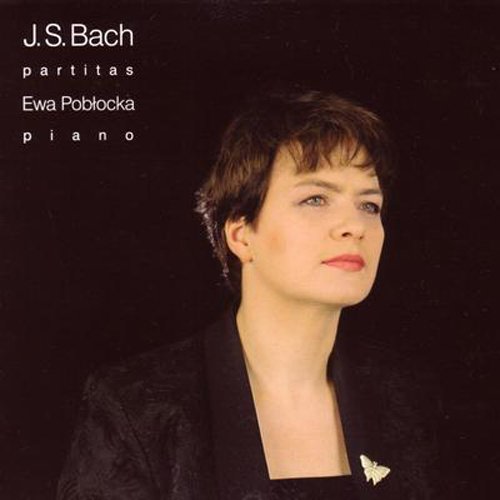 Album cover featuring Ewa Pobłocka against a black background with J.S. Bach text.