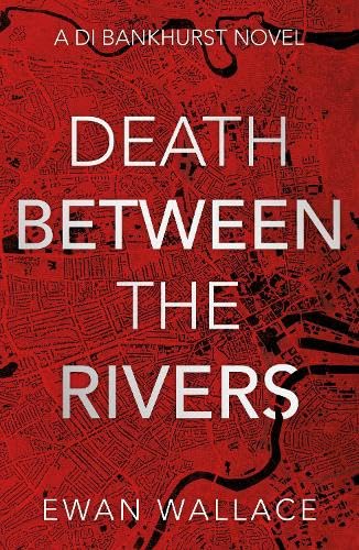 Book cover: "Death Between The Rivers" with red background and map.