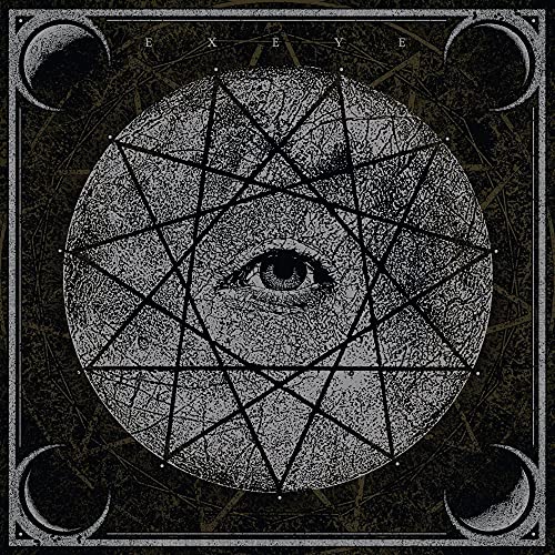 CD cover with an eye in a geometric pattern, surrounded by crescent shapes.