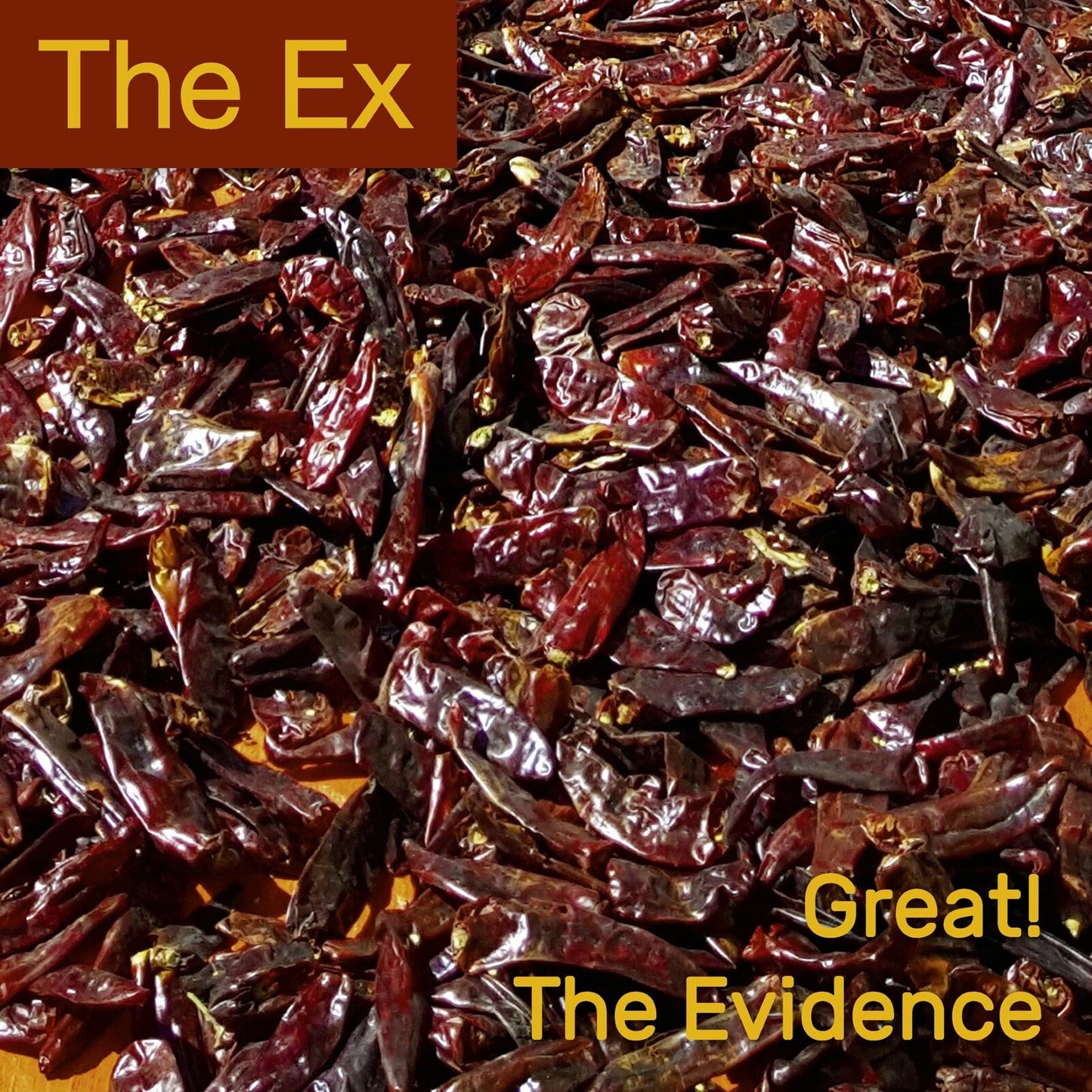 Album cover for “The Ex - Great! / The Evidence” featuring dried chili peppers.