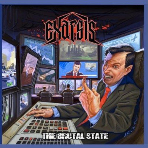 Compact disc titled "Exarsis - The Brutal State" in a CD case with accompanying artwork.