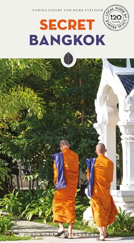 Book cover: “Secret Bangkok” with a photo of two monks walking.