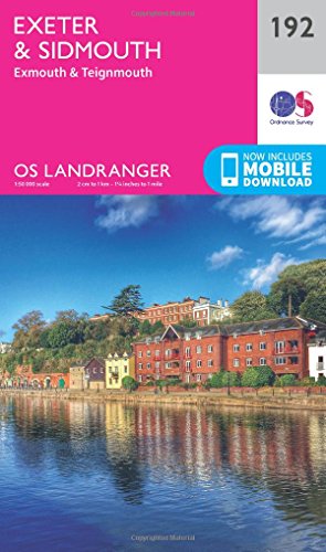 Ordnance Survey Landranger map 192 for Exeter and Sidmouth with a waterside building photo.