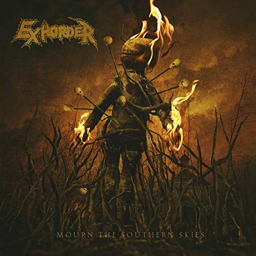 CD cover: fiery, skull-covered figure in a desolate, thorny landscape.