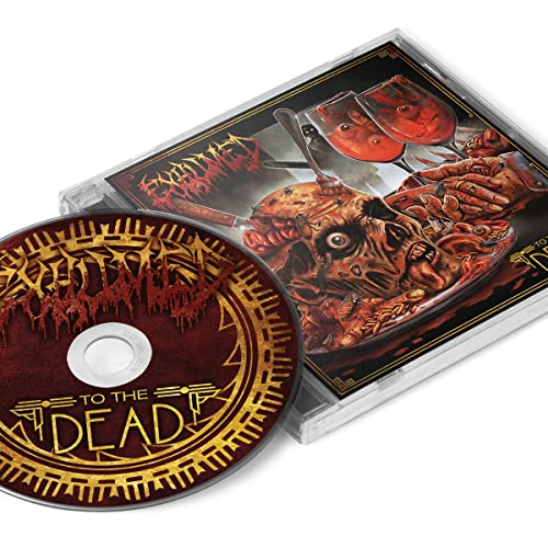 CD case and disc for Exhumed’s “To The Dead” album, gory artwork.