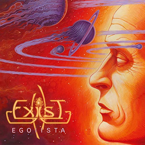 Two vinyl records with colorful, surreal artwork featuring a face and space imagery.