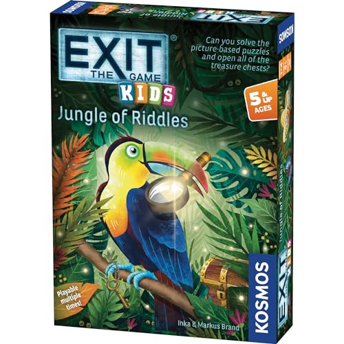 EXIT: The Game Kids – Jungle of Riddles box with a toucan and treasure.