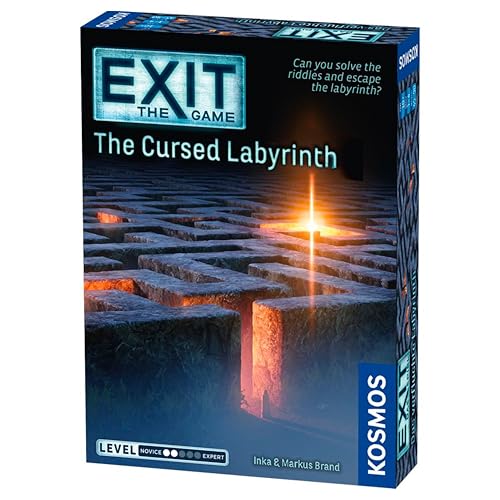 Game box for “EXIT: The Cursed Labyrinth” with a labyrinth image.