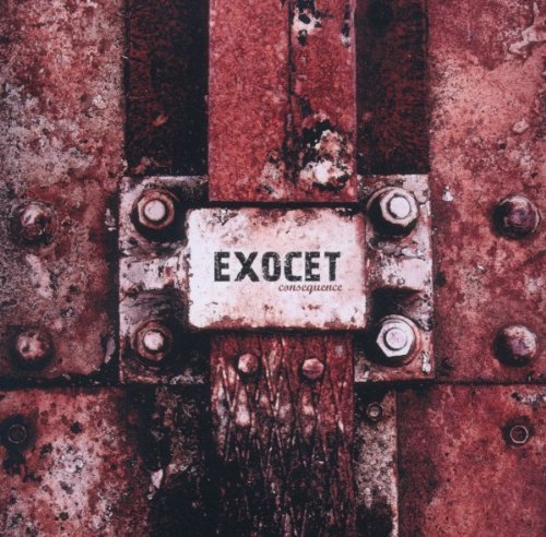 Rusty metal background with a white label reading "Exocet consequence".