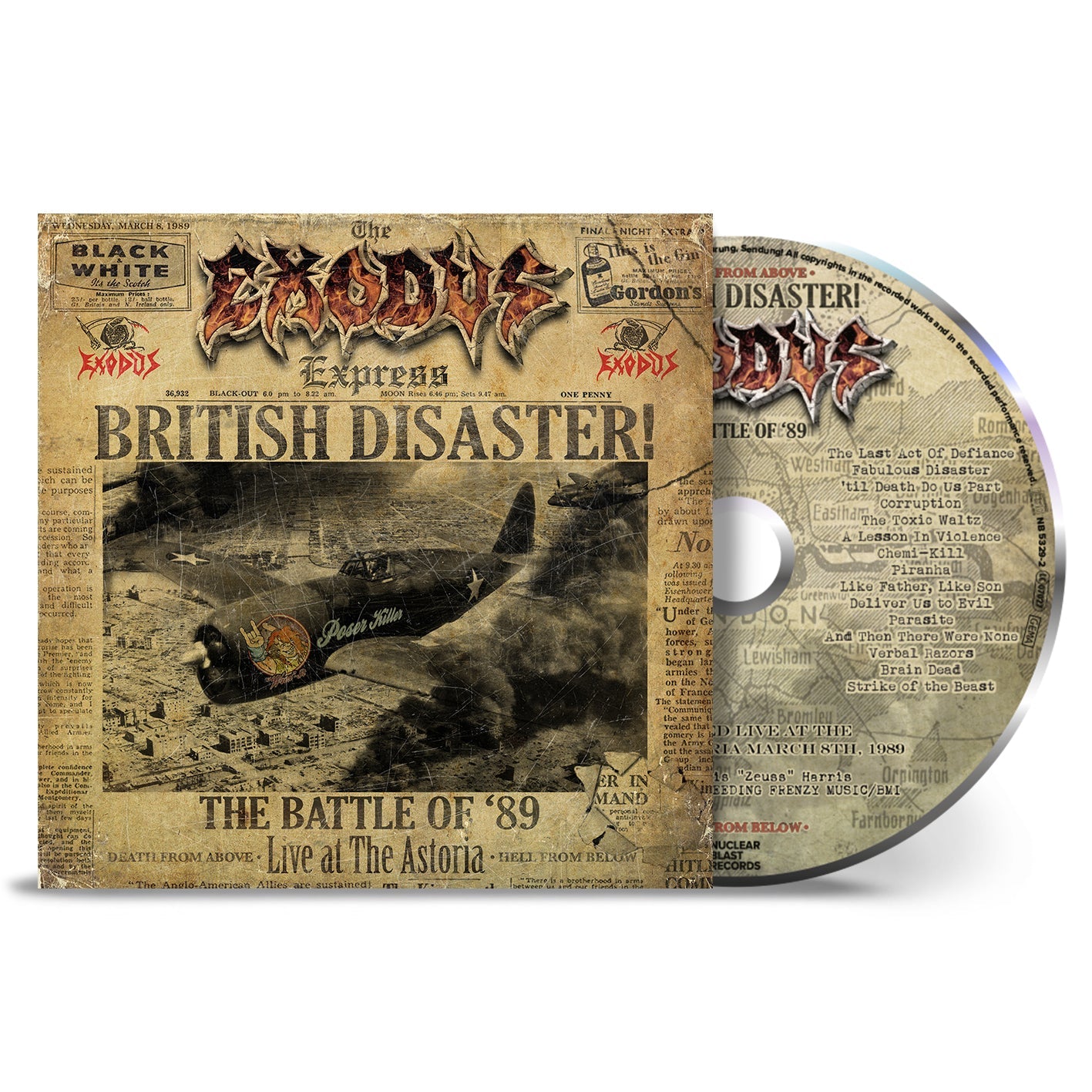 CD cover for “Exodus - British Disaster: The Battle of ‘89” live album.