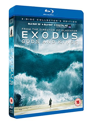 Blu-ray case for "Exodus - Gods And Kings" featuring a stormy seascape.