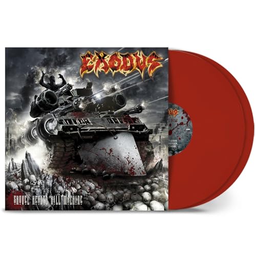 Exodus Shovel Headed Kill Machine album cover art with a red vinyl record.