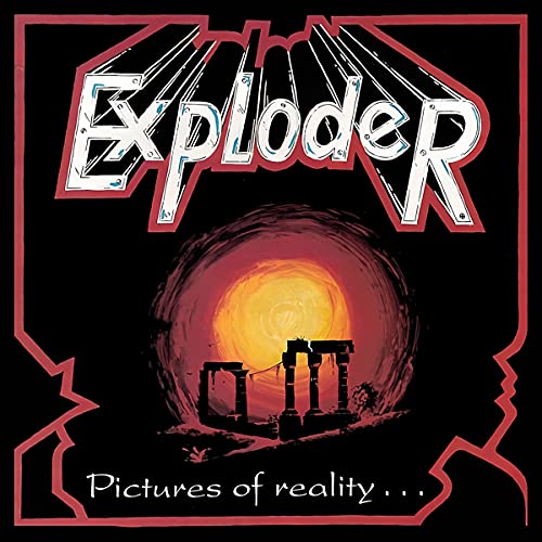 Vinyl record cover: "Exploder - Pictures of Reality" with ruins and sun.