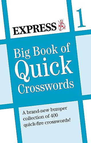 Book cover for Express Big Book of Quick Crosswords with blue and white grid.