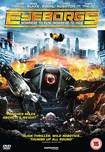 DVD cover for "Eyeborgs" featuring a robotic creature and city destruction.