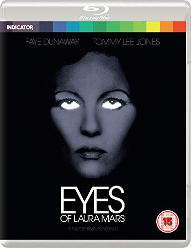 Blu-ray cover for "Eyes of Laura Mars" featuring a woman’s haunting portrait.