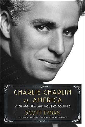 Black and white close-up portrait of Charlie Chaplin on a book cover.