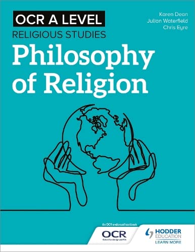 Textbook cover: “Philosophy of Religion” with hands cradling a globe.