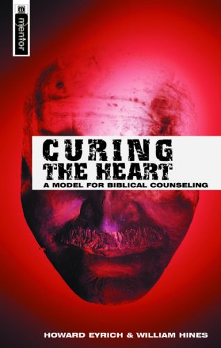 Book cover: "Curing the Heart" with a distressed face in the background.
