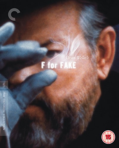 Blu-ray cover for “F for Fake” featuring Orson Welles’ portrait.