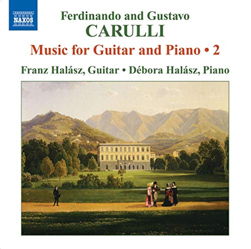 CD cover for Carulli Music for Guitar and Piano 2 featuring a landscape painting.