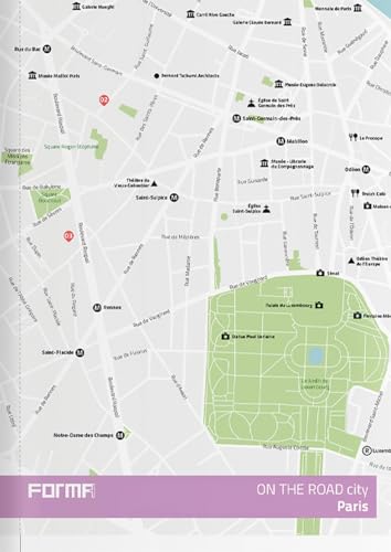Map of Paris showing parks, streets, and architectural landmarks.