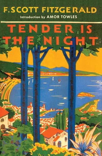 Book cover: “Tender is the Night” with a coastal landscape illustration.