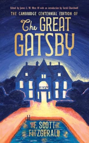 Book cover of “The Great Gatsby” with a mansion and glowing path.