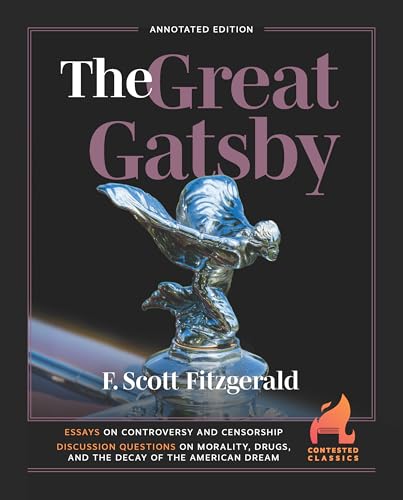 Book cover of “The Great Gatsby” featuring a chrome hood ornament.