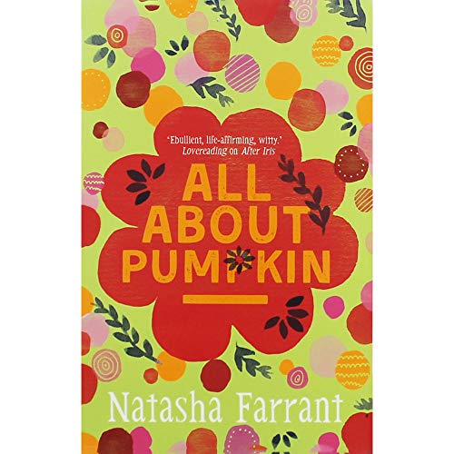 Book cover: "All About Pumpkin" with floral patterns and red text.