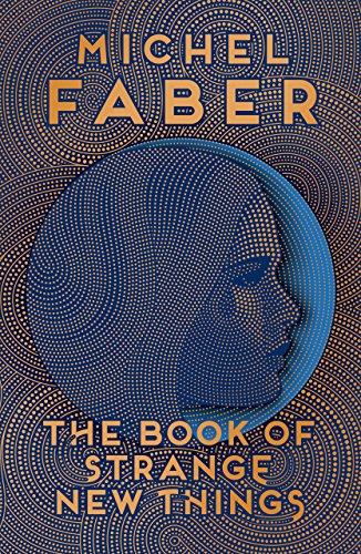 Book cover with a profile of a face formed by blue and gold dots.