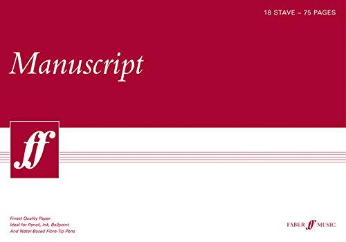 Red manuscript pad with 18 staves per page, 75 pages total.