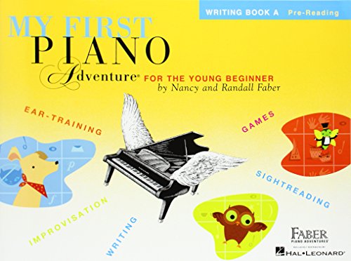 Yellow piano book cover with a piano, owl, and fox illustrations.