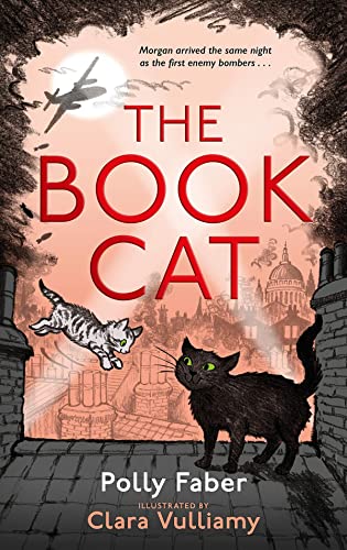 Book cover: "The Book Cat" featuring cats, a cityscape, and wartime planes.