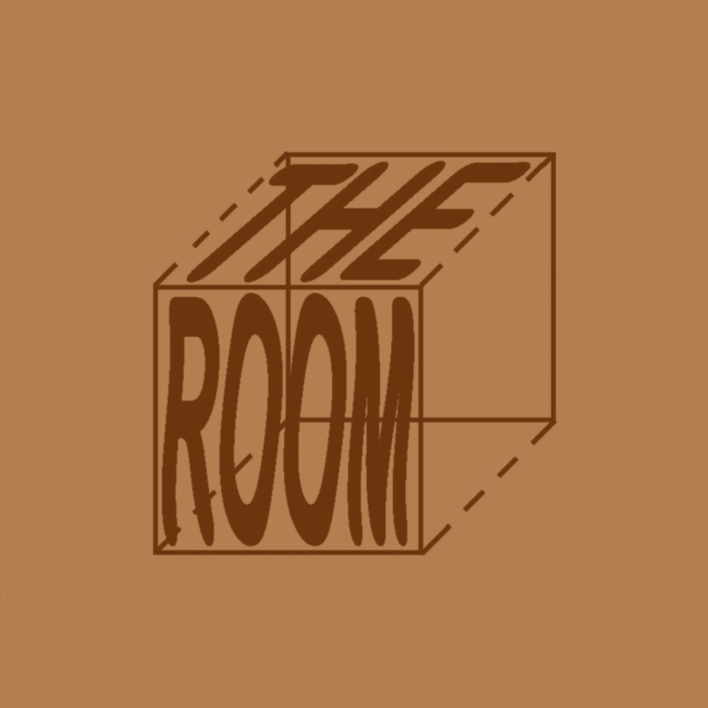 Brown album cover with a stylized 3D cube containing the text The Room.