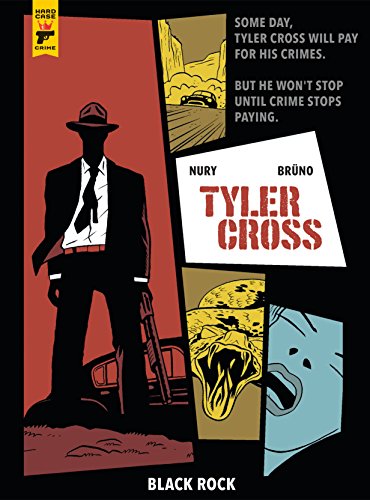 Comic book cover: silhouetted man with gun, cars, and roaring face.