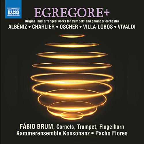 CD cover for "Egregore+" featuring abstract golden light spirals.