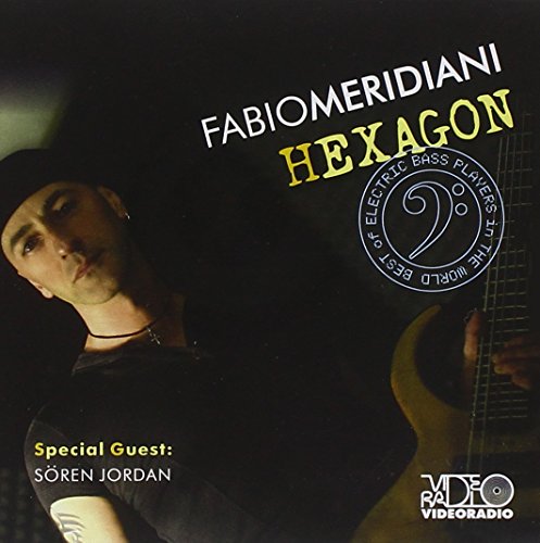 CD cover for Fabio Meridiani’s “Hexagon” featuring a musician with a bass.