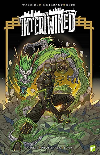 Comic book cover featuring a shadowy figure and a green dragon.