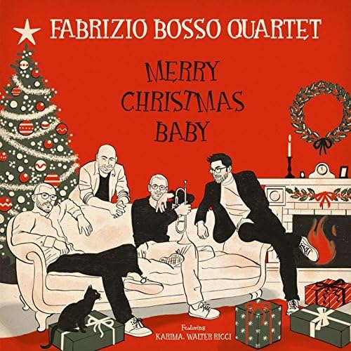 Fabrizio Bosso Quartet “Merry Christmas Baby” vinyl album cover with musicians.