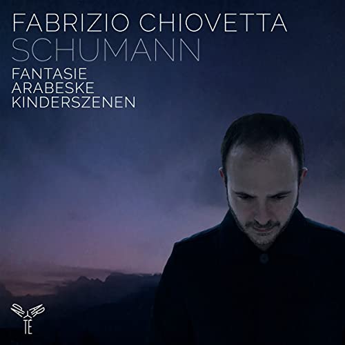 CD cover featuring pianist Fabrizio Chiovetta against a misty, dark landscape.