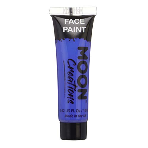 A 12ml tube of dark blue Moon Creations face and body paint.