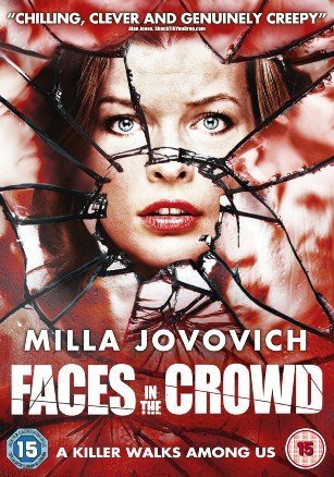 DVD cover featuring Milla Jovovich's face behind shattered glass on a red background.