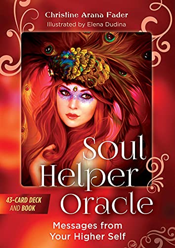 Oracle card deck cover featuring a woman with red hair and feathers.