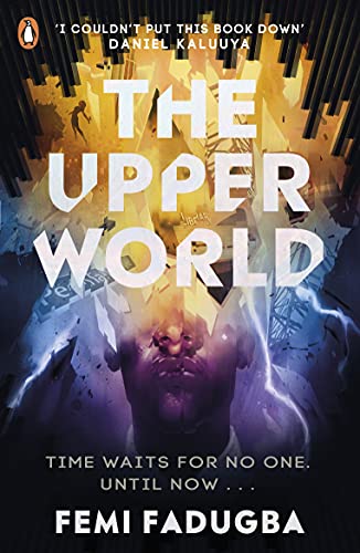 Book cover: "The Upper World" with a distorted face and city imagery.