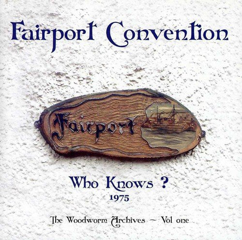 "Album cover with wooden plaque and 'Fairport Convention' text on a white background."