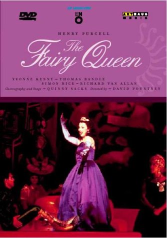 DVD cover for "The Fairy Queen" opera, featuring a soprano in purple.