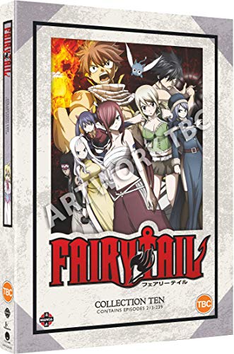 DVD cover for "Fairy Tail Collection 10" featuring anime characters.