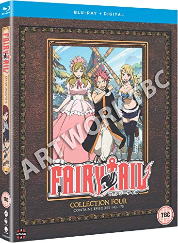Fairy Tail Collection 4 Blu-ray cover featuring Natsu and Happy against a fantasy background.